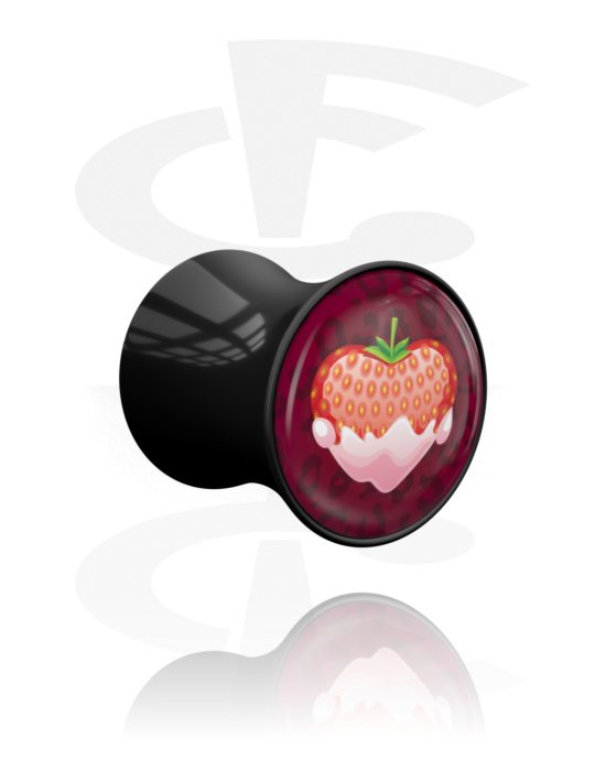 Tunnels & Plugs, Double Flared Plug with "Erotica" Design, Acrylic