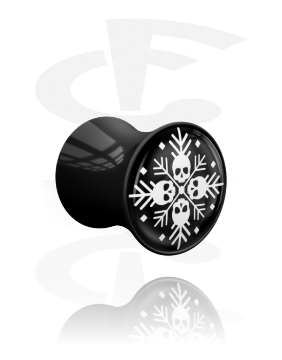 Tunnels & Plugs, Double flared plug met Winters schedeldesign, Acryl