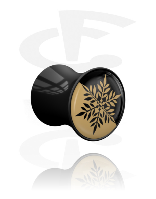 Tunnels & Plugs, Double Flared Plug with snowflake design, Acrylic
