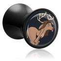 Tunnels & Plugs, Double flared plug (acryl, zwart) met Kerst-motief 