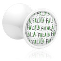 Tunnels & Plugs, Double flared plug (acryl, wit) met Opdruk ‘Falala’, Acryl