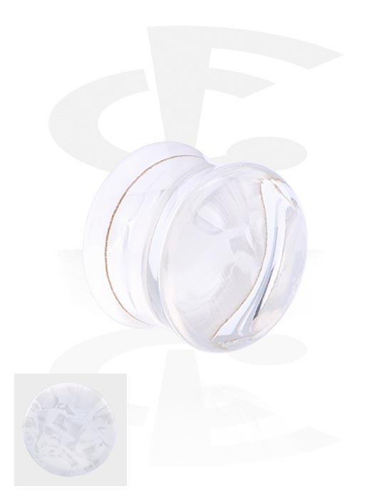 Tunely & plugy, Plug s rozšířenými konci (akryl) s designem imitace perleti, Akryl