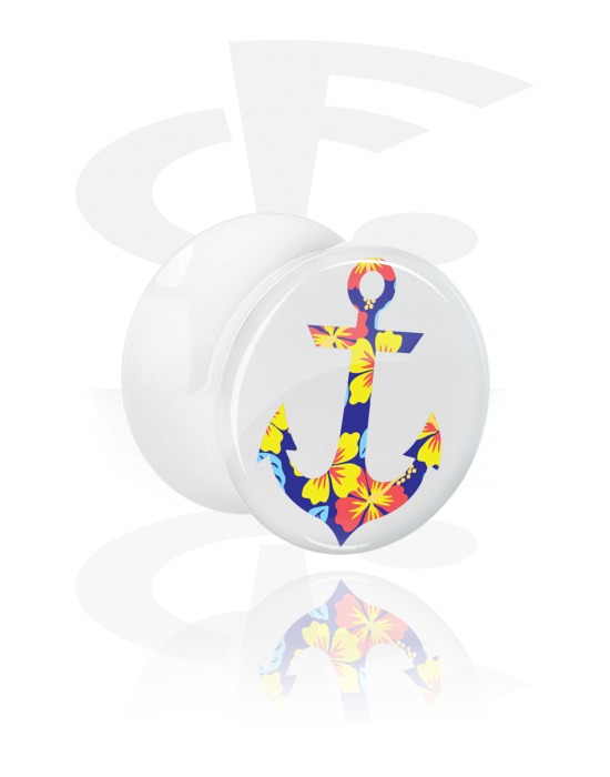 Tunnels & Plugs, Double Flared Plug with anchor design, Acrylic