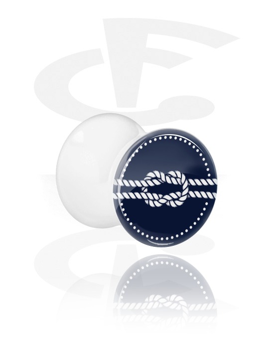 Tunnels & Plugs, Double Flared Plug with Sailor's Knot Design, Acrylic