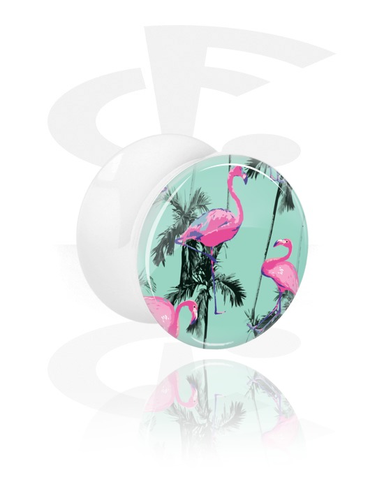 Tunnels & Plugs, Double Flared Plug with Crazy Exotics Design, Acrylic