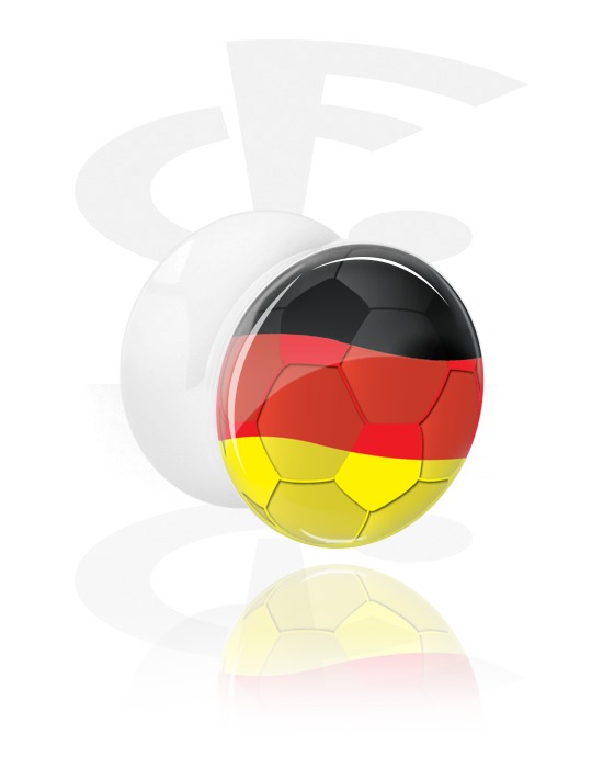 Tunele & plugi, Sztuczny double flared plug na mundial z flagą Niemiec, Akryl