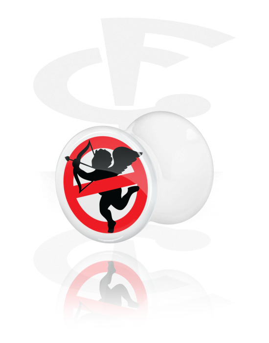 Tunnel & Plugs, Double Flared Plug mit "Don't do that!" und "Amor-Design", Acryl