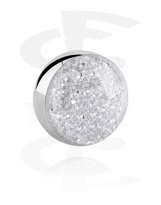 Balls, Pins & More, Ball for 1.6mm Pins with Glitter Design, Surgical Steel 316L