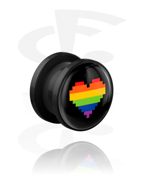 Opschroefbare tunnel (acryl, verschillende kleuren) met hartmotief in