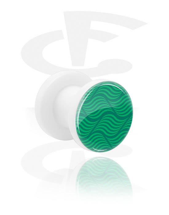Tunnels & Plugs, Tunnel with green Design, Acrylic
