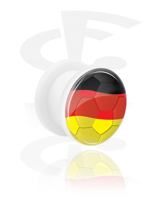 Tunnels og plugs, World Cup-tunnel med Det tyske flag, Akryl