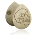 Tunnels & Plugs, Traanvormige double flared plug (hout) met lasergravure ‘schedel’, Hout