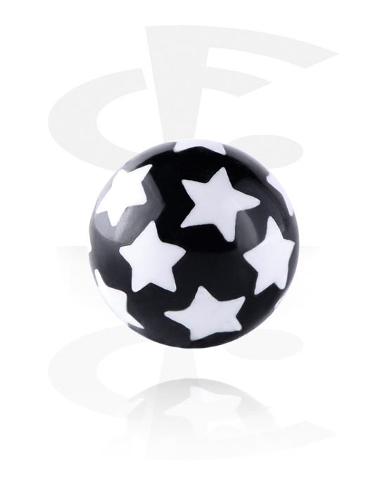 Balls, Pins & More, Ball for 1.6mm threaded pins (acrylic, various colours) with star design, Acrylic