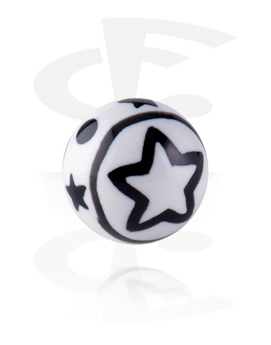 Boules, barres & plus, Accessoire pour barre à filetage de 1.6 mm (acrylique) avec motif étoile, Acrylique