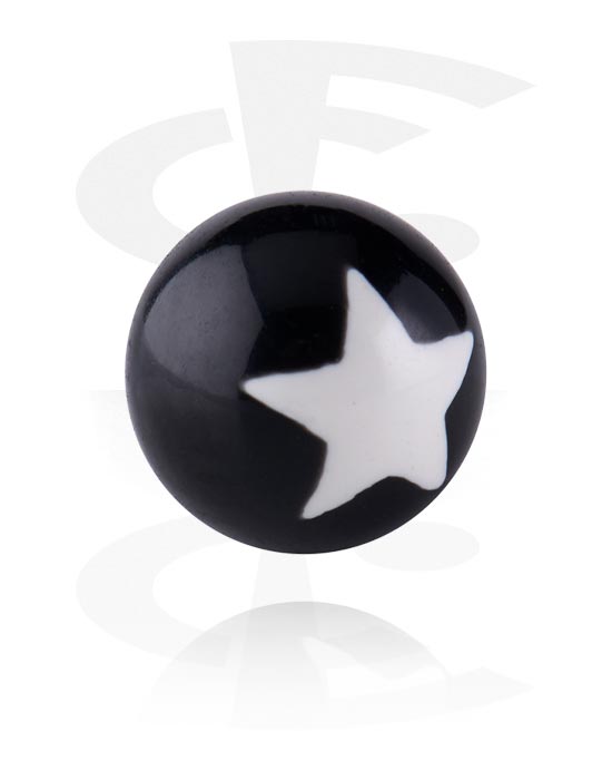 Balls, Pins & More, Attachment for 1.6mm threaded pins (acrylic) with star design, Acrylic