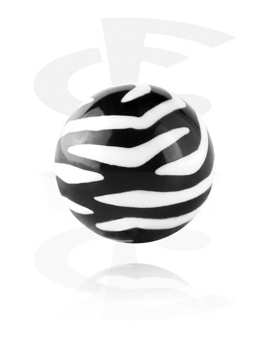 Bolas, barras & mais, Bola para barras de 1,6 mm (acrílico, várias cores) com padrão de zebra, Acrílico