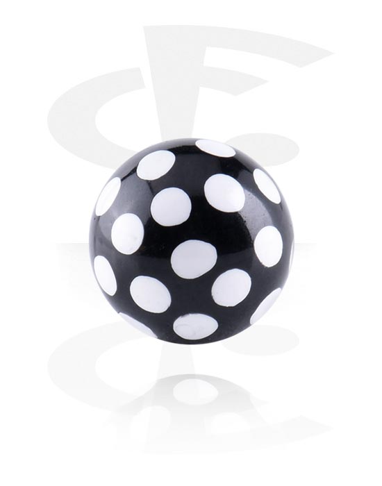 Kulor, stavar & mer, Ball for 1.6mm threaded pins (acrylic, various colours) med dots design, Akryl