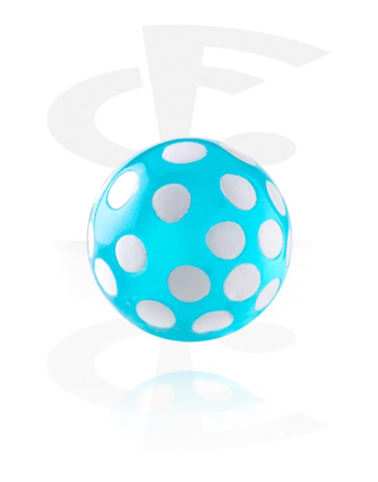 Bolas, barras & más, Bola para barras con rosca de 1.6 mm (acrílico, varios colores) con diseño de puntos, Acrílico