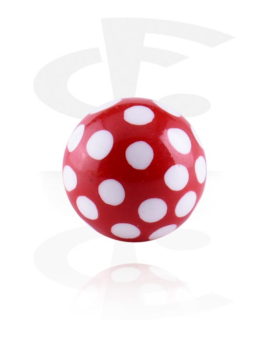 Palloja, nappeja ynnä muuta, Pallo 1,6 mm:n kierrepuikoille (akryyli, eri värejä) kanssa pistedesign, Akryyli