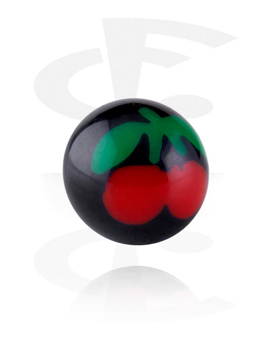 Balls, Pins & More, Attachment for 1.6mm threaded pins (acrylic) with cherry design, Acrylic