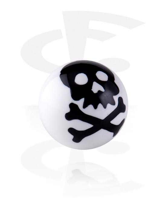 Balls, Pins & More, Attachment for 1.6mm threaded pins (acrylic) with skull design, Acrylic