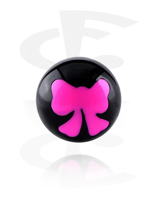 Balls, Pins & More, Ball for threaded pins (acrylic, various colors) with bow design, Acrylic