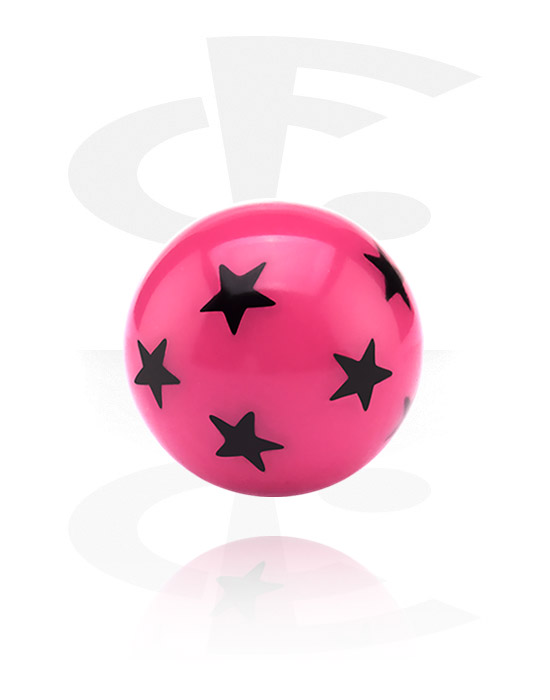 Palloja, nappeja ynnä muuta, Pallo 1,6 mm:n kierrepuikoille (akryyli, eri värejä) kanssa tähtidesign, Akryyli