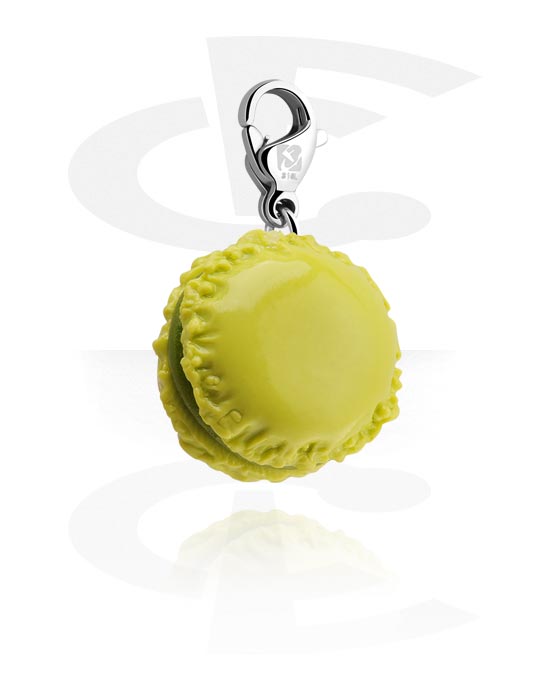 Charms, Charm with Macaron, Surgical Steel 316L, Fimo