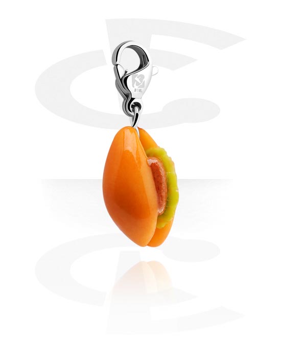 Charms, Charm with Taco, Surgical Steel 316L, Fimo