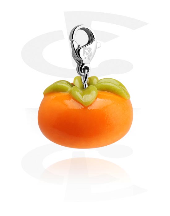 Charms, Charm with Tomato, Surgical Steel 316L, Fimo