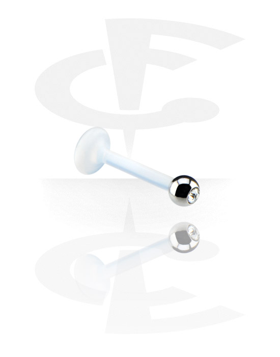 Labrets, 1.2 mm Labret met jeweled ball, PTFE