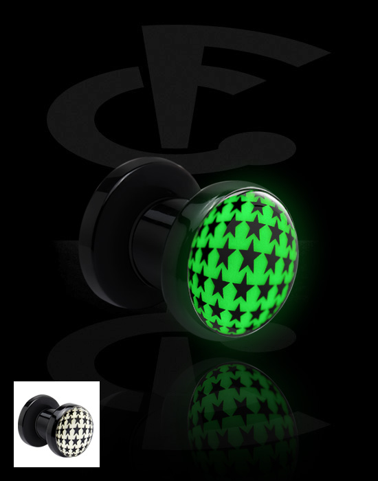 Tunnels og plugs, Tunnel with "Glow in the Dark"-design, Acrylic