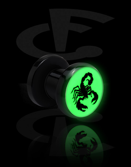 Tunnels og plugs, Tunnel with "Glow in the Dark"-design, Acrylic