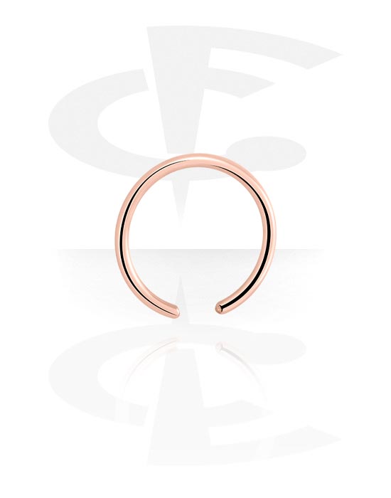 Kugler, stave m.m., Ring med kuglelukning (kirurgisk stål, rosenguld, blank finish), Rosaforgyldt kirurgisk stål 316L