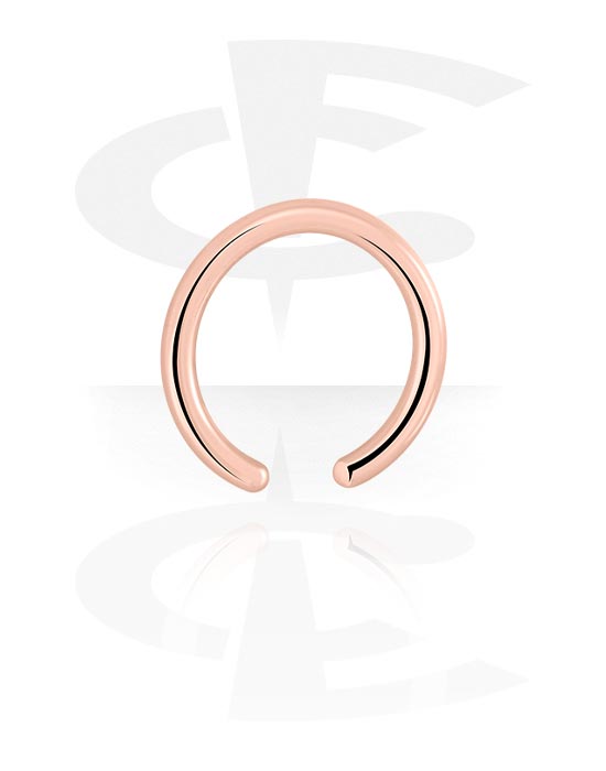 Boules, barres & plus, Ball closure ring (acier chirurgical, or rosé, finition brillante), Acier chirurgical 316L ,  Plaqué or rose