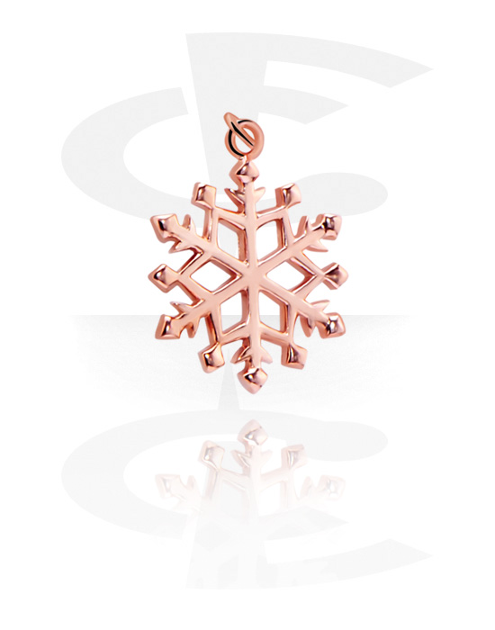 Balls, Pins & More, Charm (plated brass, rose gold) with snowflake design, Rose Gold Plated Brass