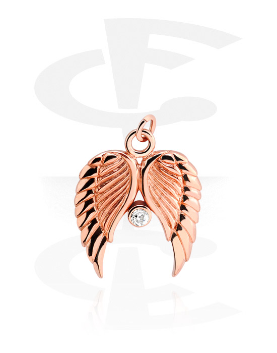 Balls, Pins & More, Charm with wing design, Rose Gold Plated Brass