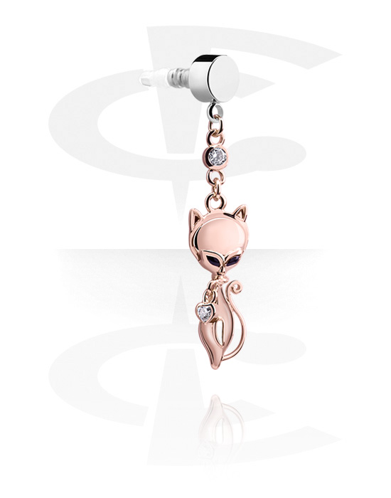 Phone Accessories, Earphone Plug Charm, Surgical Steel 316L, Rosegold