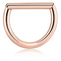 Piercing Rings, Piercing clicker (surgical steel, rose gold, shiny finish), Rose Gold Plated Surgical Steel 316L