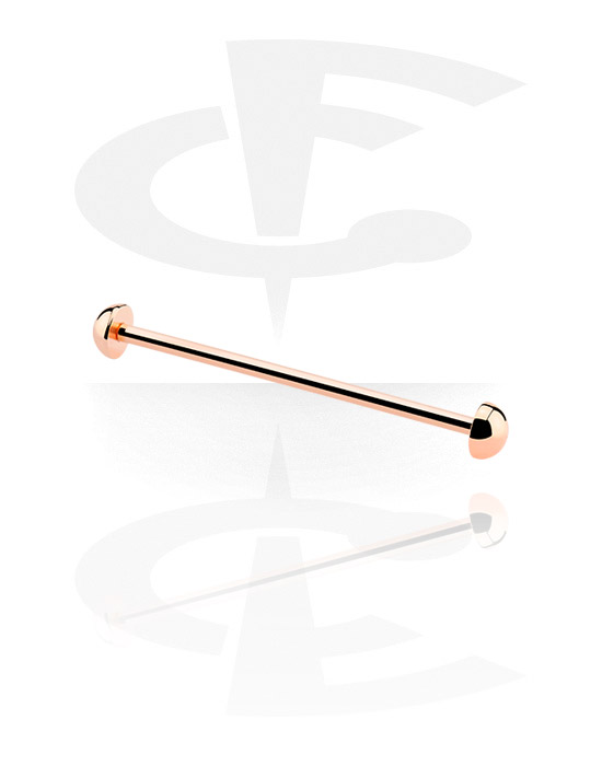 Barbeller, Barbell with Half Balls, Rosegold Plated Surgical Steel 316L