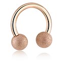 Kruhové činky, Kruhová činka s kuličkami, Chirurgická ocel 316L pozlacená růžovým zlatem