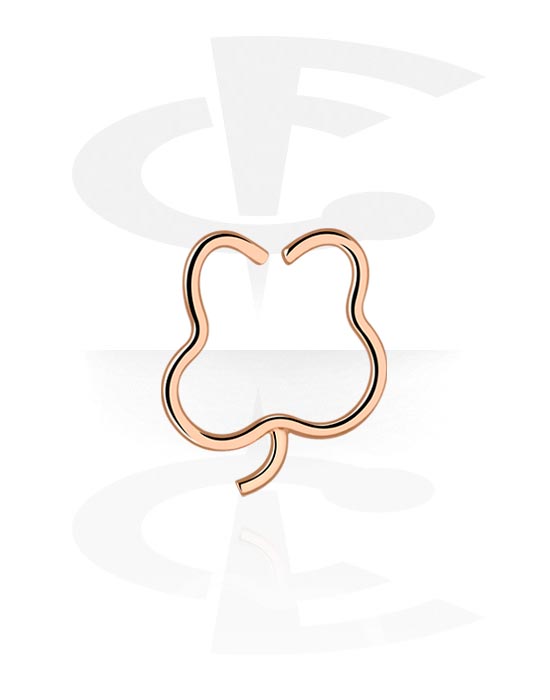 Anéis piercing, Continuous ring "flor" (aço cirúrgico, ouro rosé, acabamento brilhante), Aço cirúrgico 316L banhado a ouro rosé