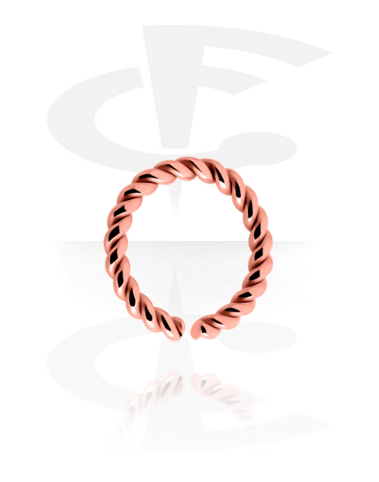 Piercing ad anello, Continuous ring (acciaio chirurgico, oro rosa, finitura lucida), Acciaio chirurgico 316L placcato in oro rosa