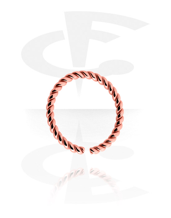 Piercinggyűrűk, Continuous ring (surgical steel, rose gold, shiny finish), Rózsa-aranyozott sebészeti acél, 316L