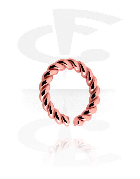 Piercingringen, Doorlopende ring (chirurgisch staal, roségoud, glanzende afwerking), Met roségoud verguld chirurgisch staal