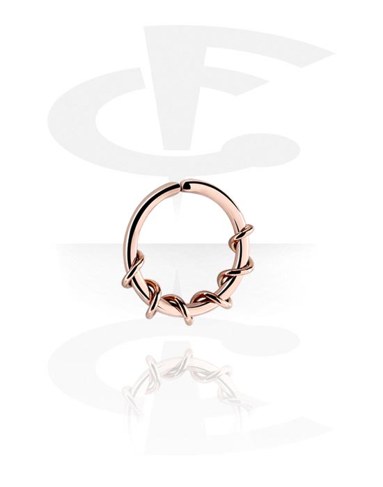Alke za piercing, Neprekidni prsten (kirurški čelik, ružičasto zlato, sjajna završna obrada), Kirurški čelik pozlaćen ružičastim zlatom 316L