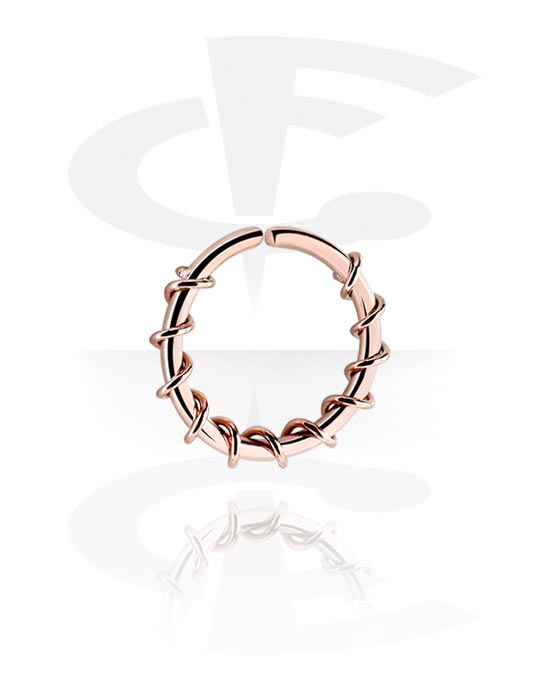 Piercingringer, Kontinuerlig ring (kirurgisk stål, rosegull, skinnende finish), Rosegold Plated Surgical Steel 316L