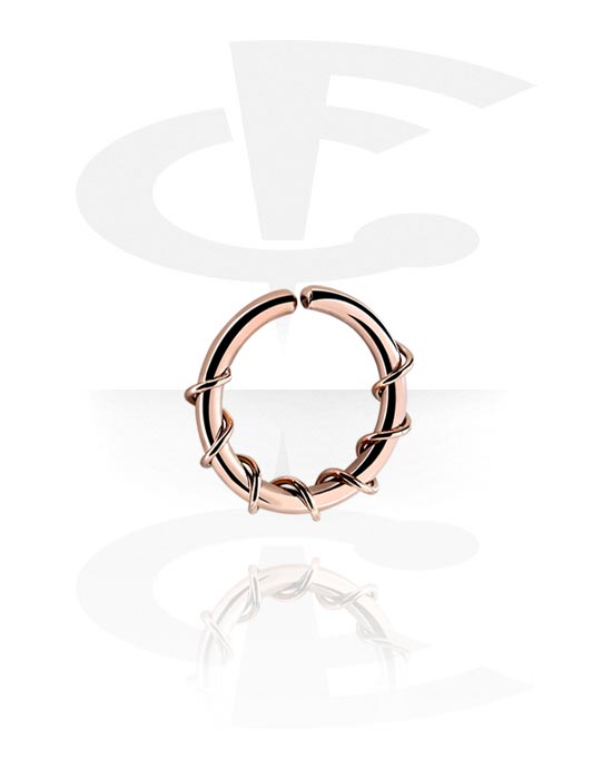 Piercingringer, Kontinuerlig ring (kirurgisk stål, rosegull, skinnende finish), Rosegold Plated Surgical Steel 316L