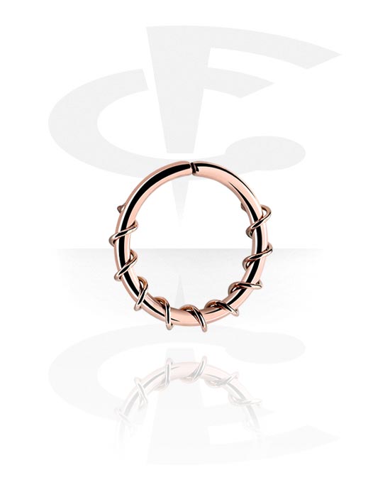 Piercinggyűrűk, Continuous ring (surgical steel, rose gold, shiny finish), Rózsa-aranyozott sebészeti acél, 316L