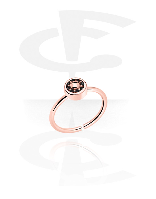 Piercing ad anello, Continuous ring (acciaio chirurgico, oro rosa, finitura lucida), Acciaio chirurgico 316L placcato in oro rosa